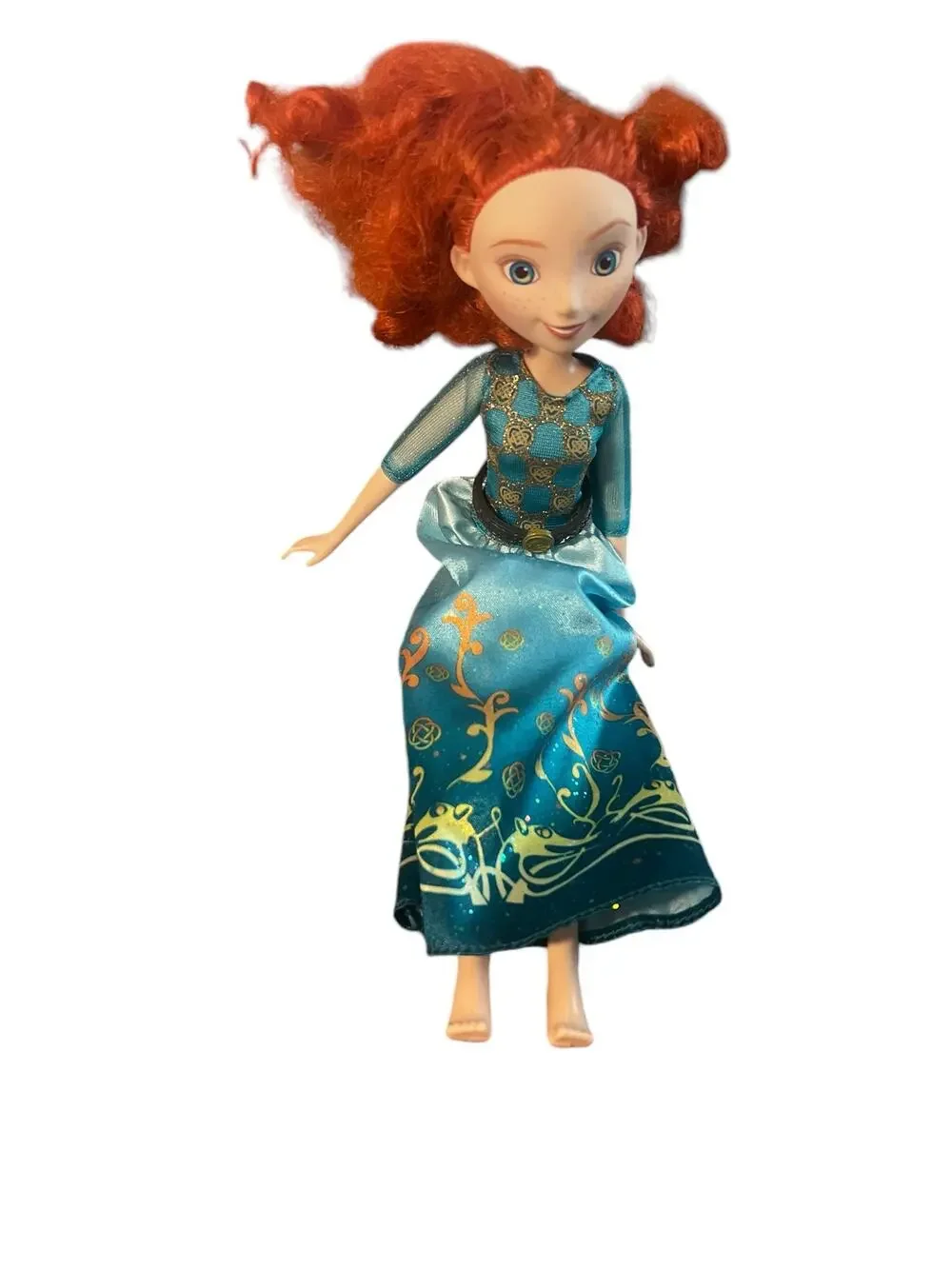 Disney Merida Royal Shimmer Doll 12” Brave Princess Red Hair Blue Dress No Shoes